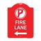 Signmission Fire Lane No Parking and Left Arrow, Red & White Aluminum Sign, 18" x 24", RW-1824-24020 A-DES-RW-1824-24020 - alternate 1